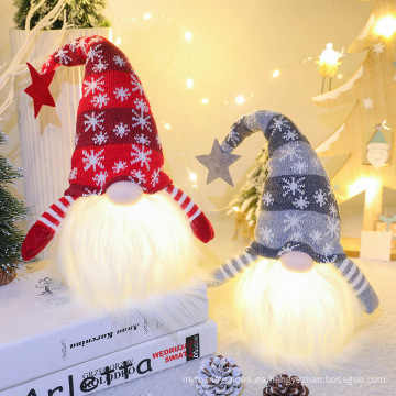 Adornos de muñecas de felpa enana luminosa Red Rudolf Rudolf Decoraciones navideñas